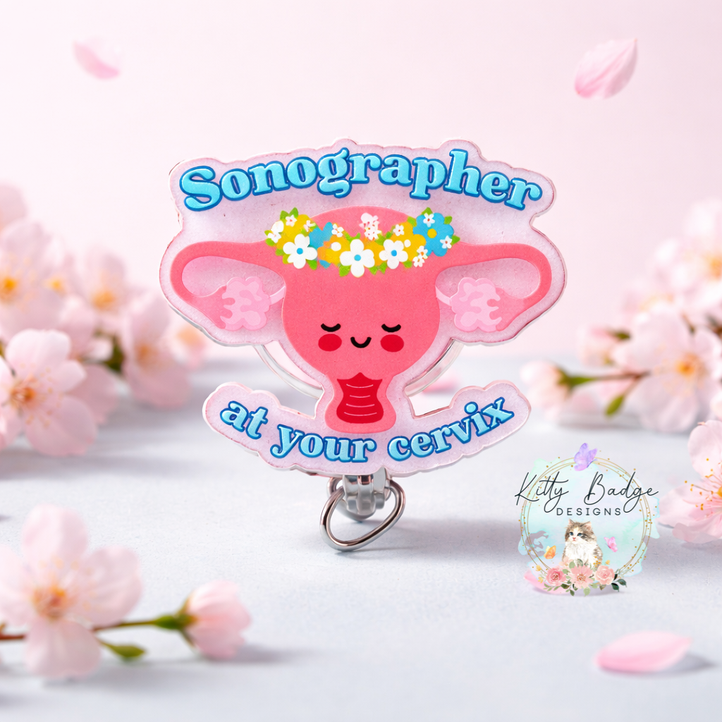 Coquette Ultrasound Wand, Sonographer Inspired Badge Reel