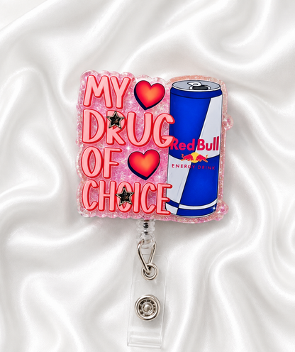 Take Me To StaBs Glitter Badge Reel – Cute Coffee Lover ID Holder☕✨