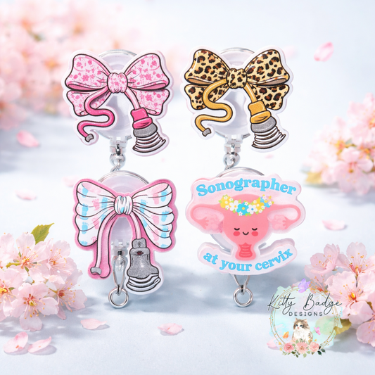Coquette Ultrasound Wand, Sonographer Inspired Badge Reel