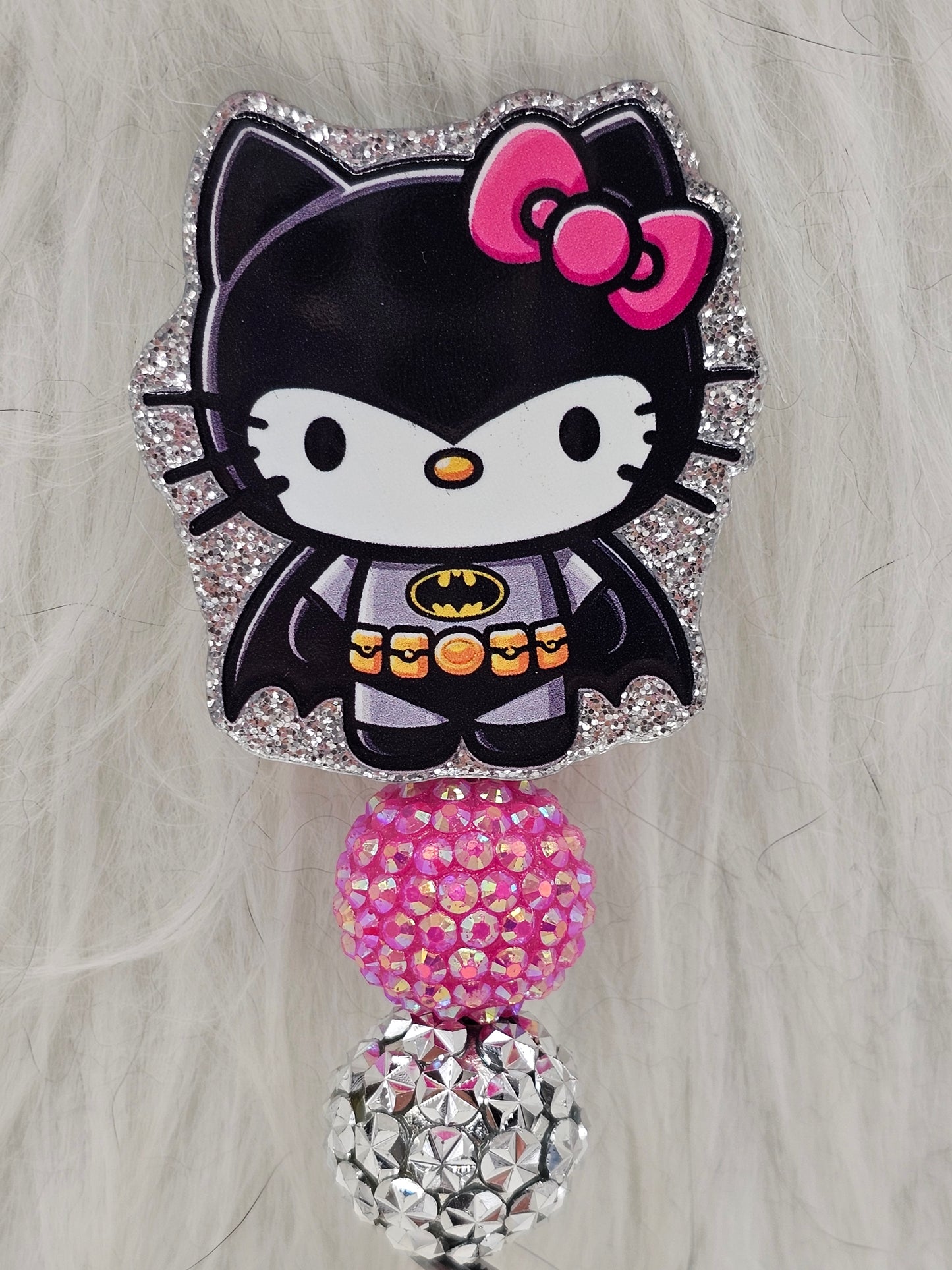 Glitter Superhero Kitty Badge Reel