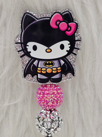 Glitter Superhero Kitty Badge Reel