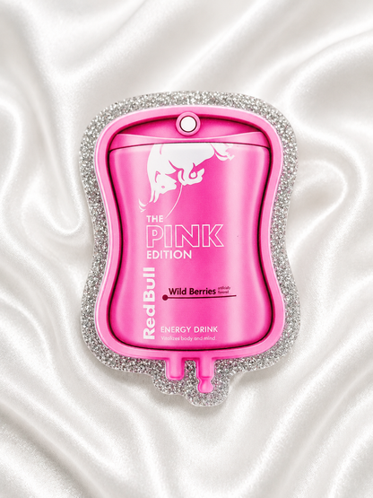 Glitter Energy Drink IV Bag Badge Reel Set | Acrylic Nurse Badge Holder | Cute Caffeine Inspired Retractable ID Reel