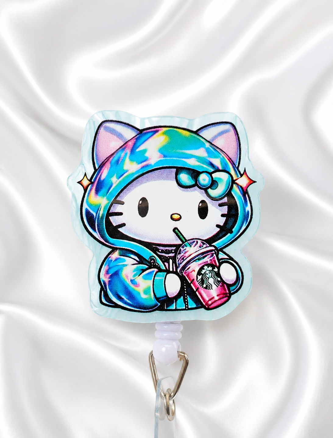 Cute Coffee Lover Kitty Badge Clip
