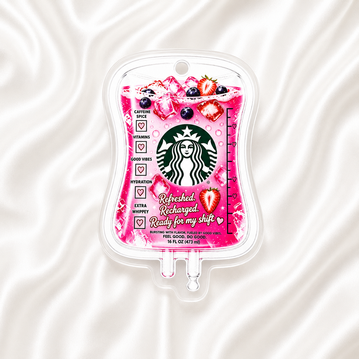 IV Bag Badge Reel Set | Acrylic Nurse Badge Holder | Cute Caffeine Inspired Retractable ID Reel (Copy)
