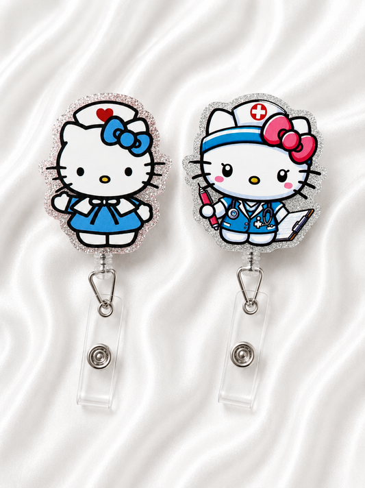 Nurse Kitty Badge Reel for Healthcare Workers
