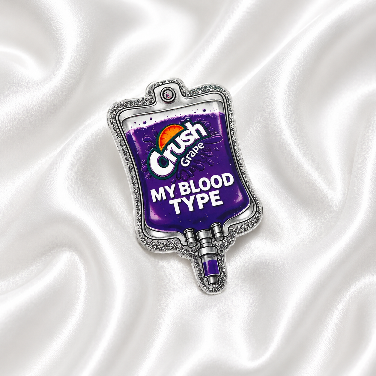“My Blood Type” Badge Reel Collection – Cute Glitter IV Bag ID Holder