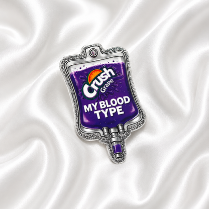 “My Blood Type” Badge Reel Collection – Cute Glitter IV Bag ID Holder