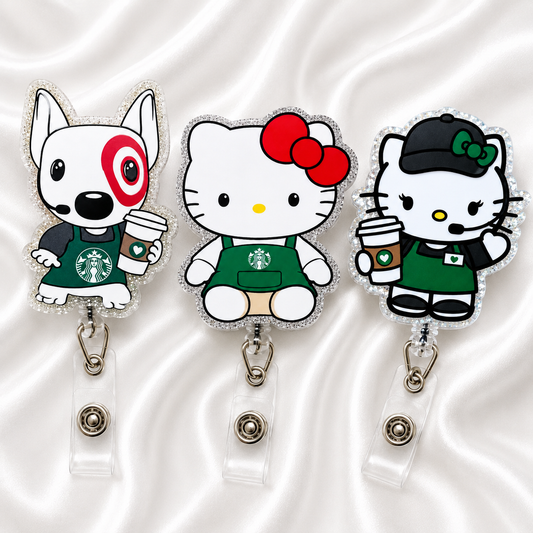 Coffee Lover Kitty Badge Reel