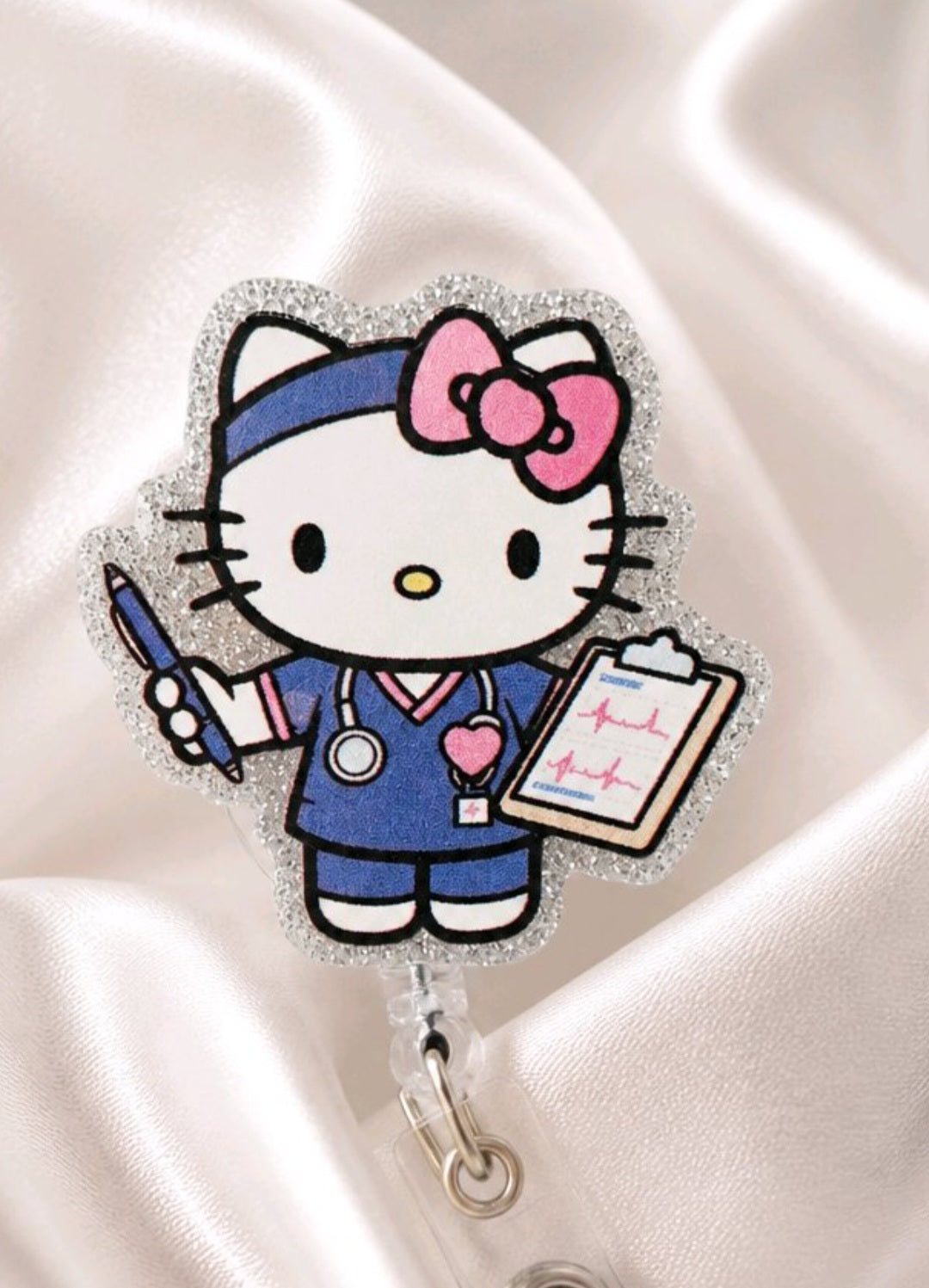 Cute Pink Nurse Kitty Badge Reel for Healthcare Workers (Copy) (Copy)
