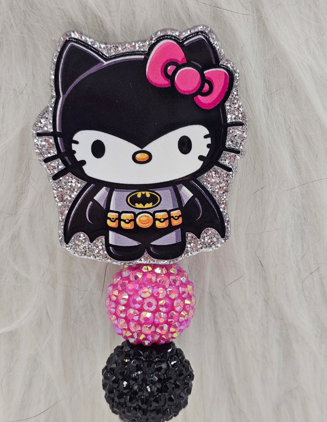Glitter Superhero Kitty Badge Reel