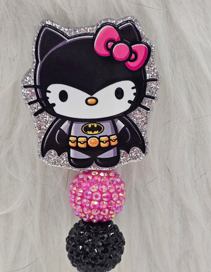 Glitter Superhero Kitty Badge Reel