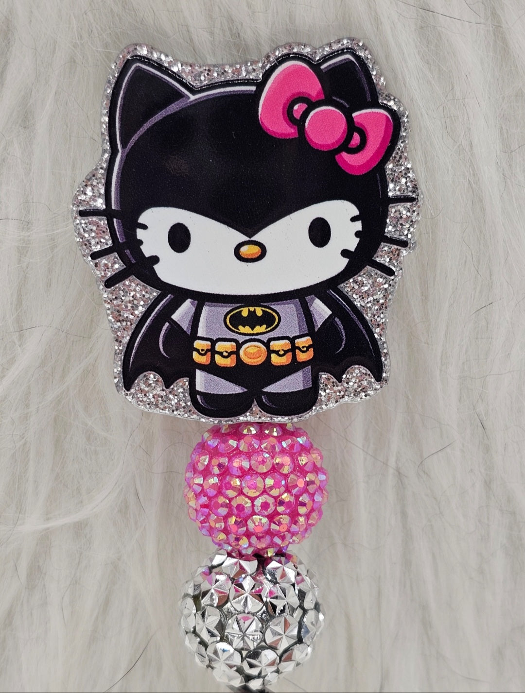 Glitter Superhero Kitty Badge Reel