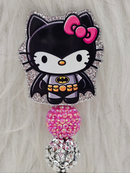 Glitter Superhero Kitty Badge Reel