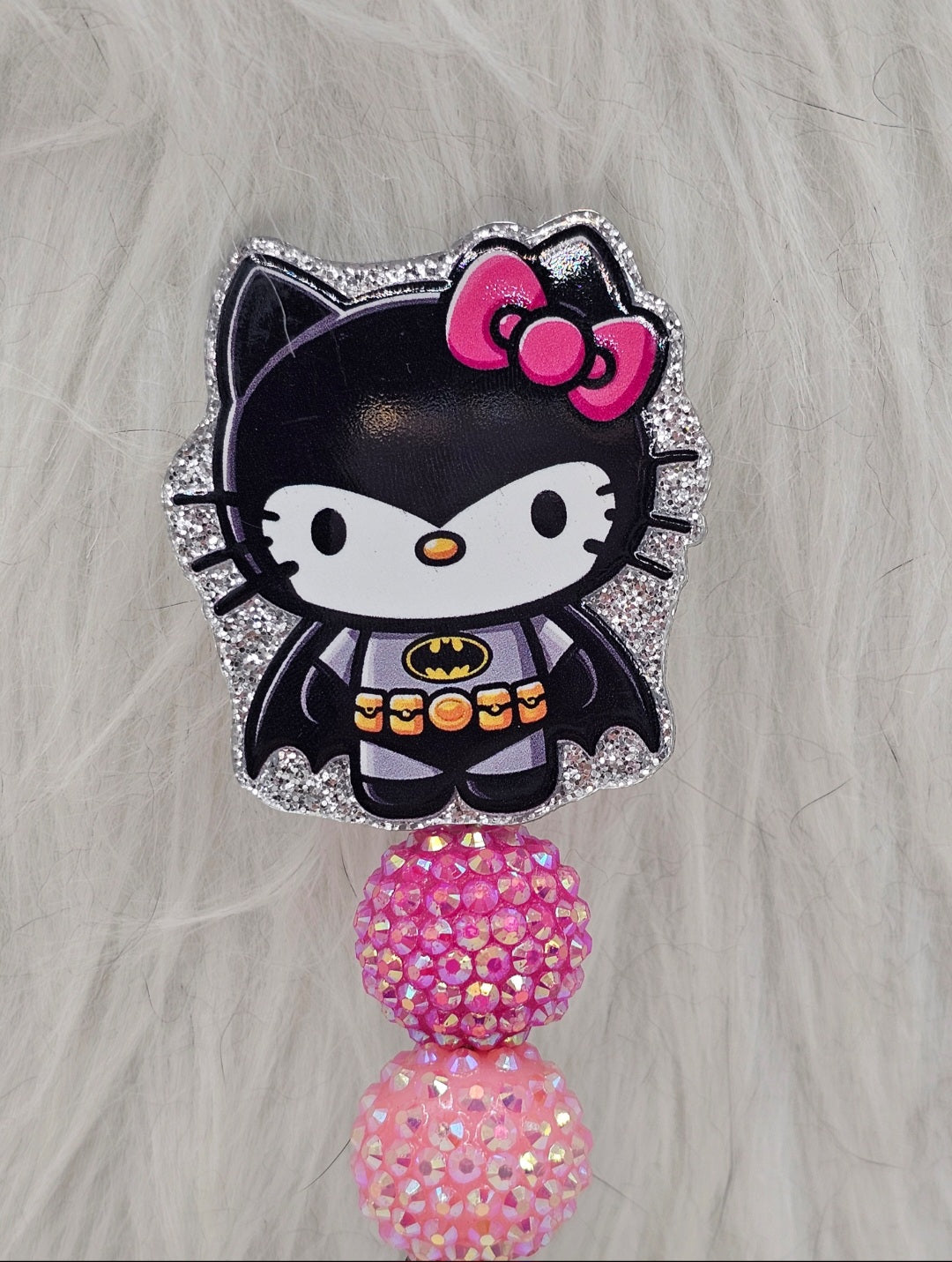 Glitter Superhero Kitty Badge Reel