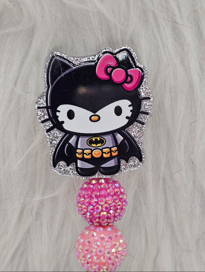 Glitter Superhero Kitty Badge Reel