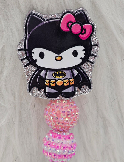 Glitter Superhero Kitty Badge Reel