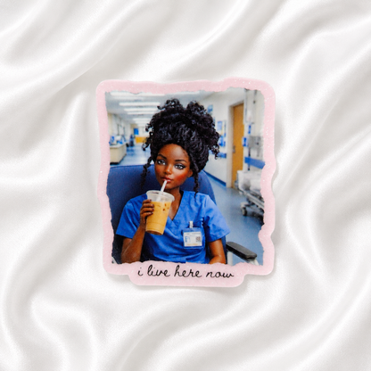 I live here now badge reel