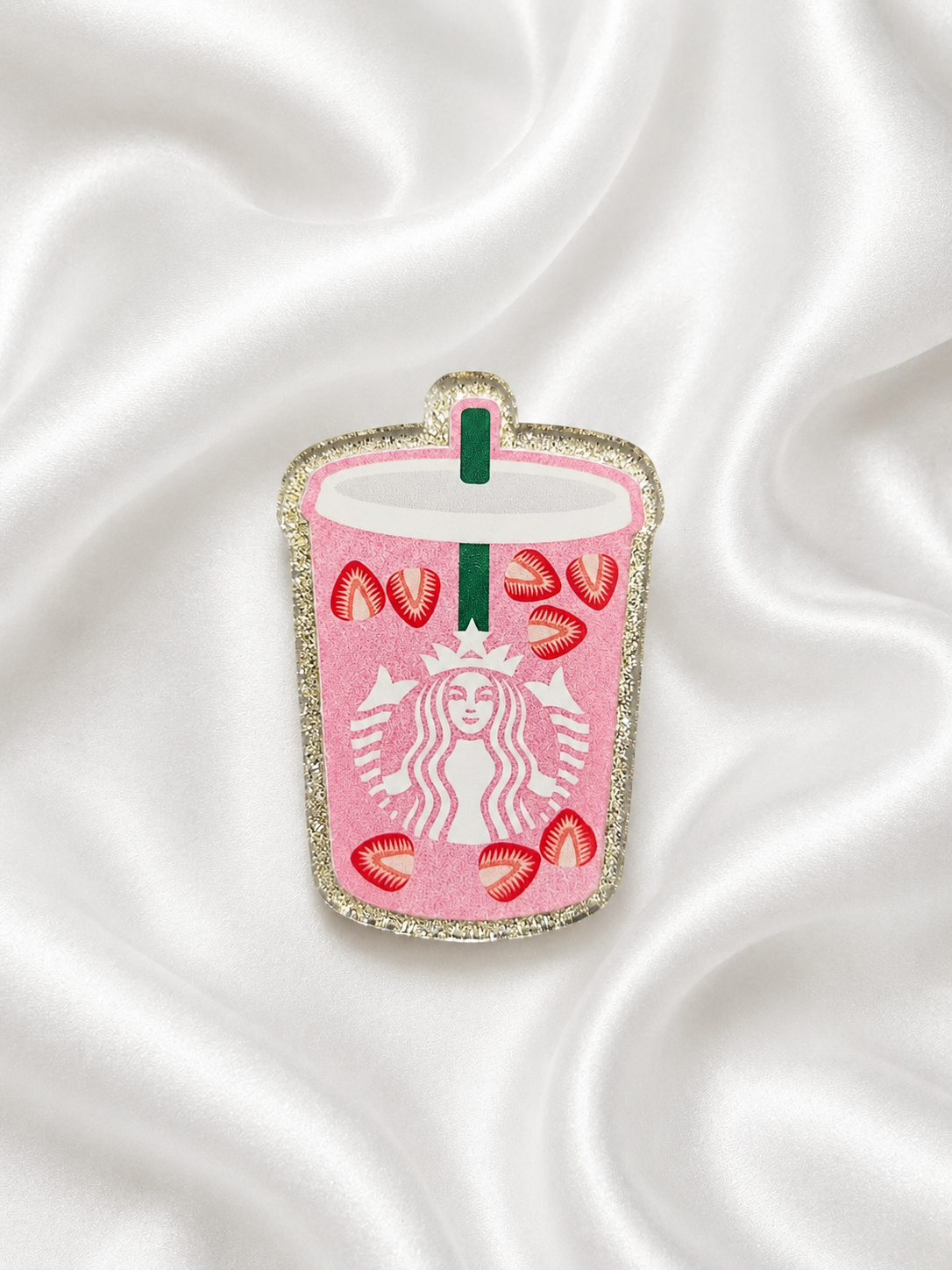 Take Me To StaBs Glitter Badge Reel – Cute Coffee Lover ID Holder☕✨