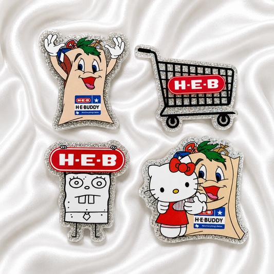 H Inspired Badge Reel – Grocery Cart & Shopping Bag Acrylic Badge Reel Duo