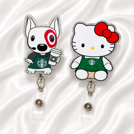 Coffee Lover Kitty Badge Reel